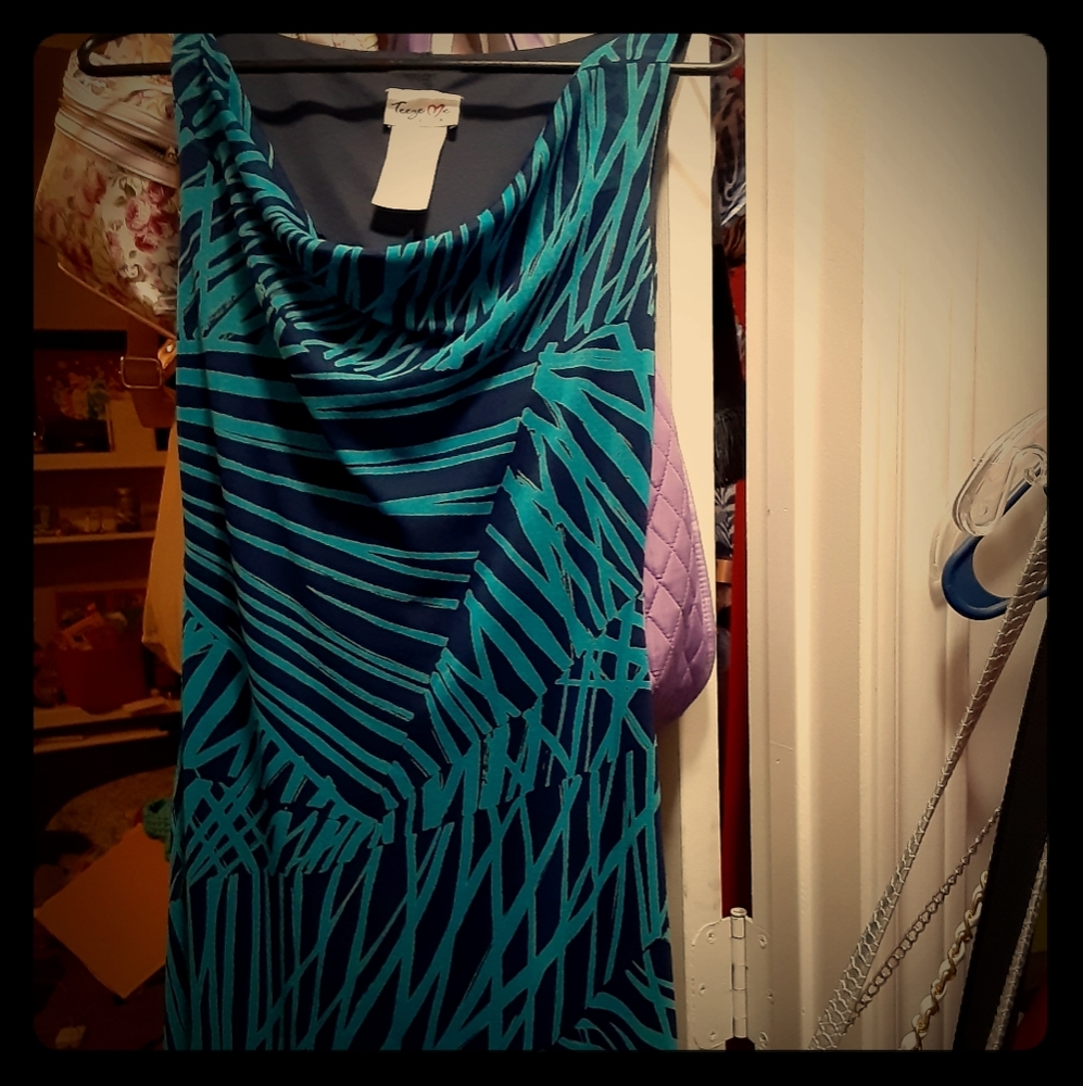 Navy and light blue dress